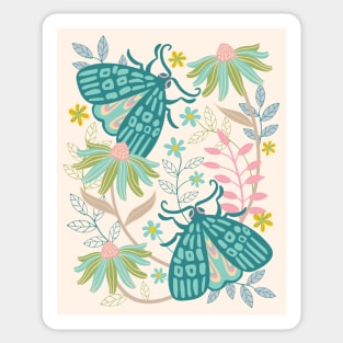 TWO MOTHS Butterfly Floral - UnBlink Studio by Jackie Tahara Sticker